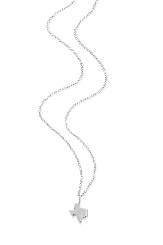 Lab Grown Diamond Texas State Diamond Pendant Necklace in Sterling Silver image number null